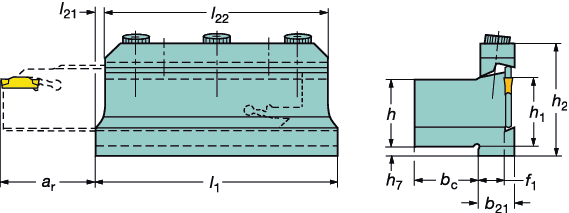 PARTNG AND GROOVNG CoroCut 1- and 2-edge CoroCut 1- i 2-ostrzowy Obróbka zewnętrzna mak blokowy na listwy przecinakowe Wersja metryczna Wersja calowa Główne części zamienne Wymiary, Wysokość krawędzi