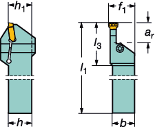 PARTNG AND GROOVNG CoroCut 1- and 2-edge CoroCut 1- i 2-ostrzowy Obróbka zewnętrzna CoroCut 1- i 2-ostrzowy Oprawki z chwytem tradycyjnym Płytki mocowane śrubą Wersja metryczna R/LF123 Pokazano