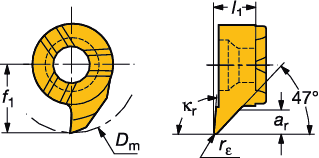 przystawienia ANS: 0 Tolerancje, (cale): l a: +0.05 (+.002) r ε: ±0.02 (±.0008) l 1: ±0.02 (±.0008) Zastosowanie wg obszarów SO - patrz na dole poniższej tabeli. Wysokość od osi: +0.05/-0 (+.