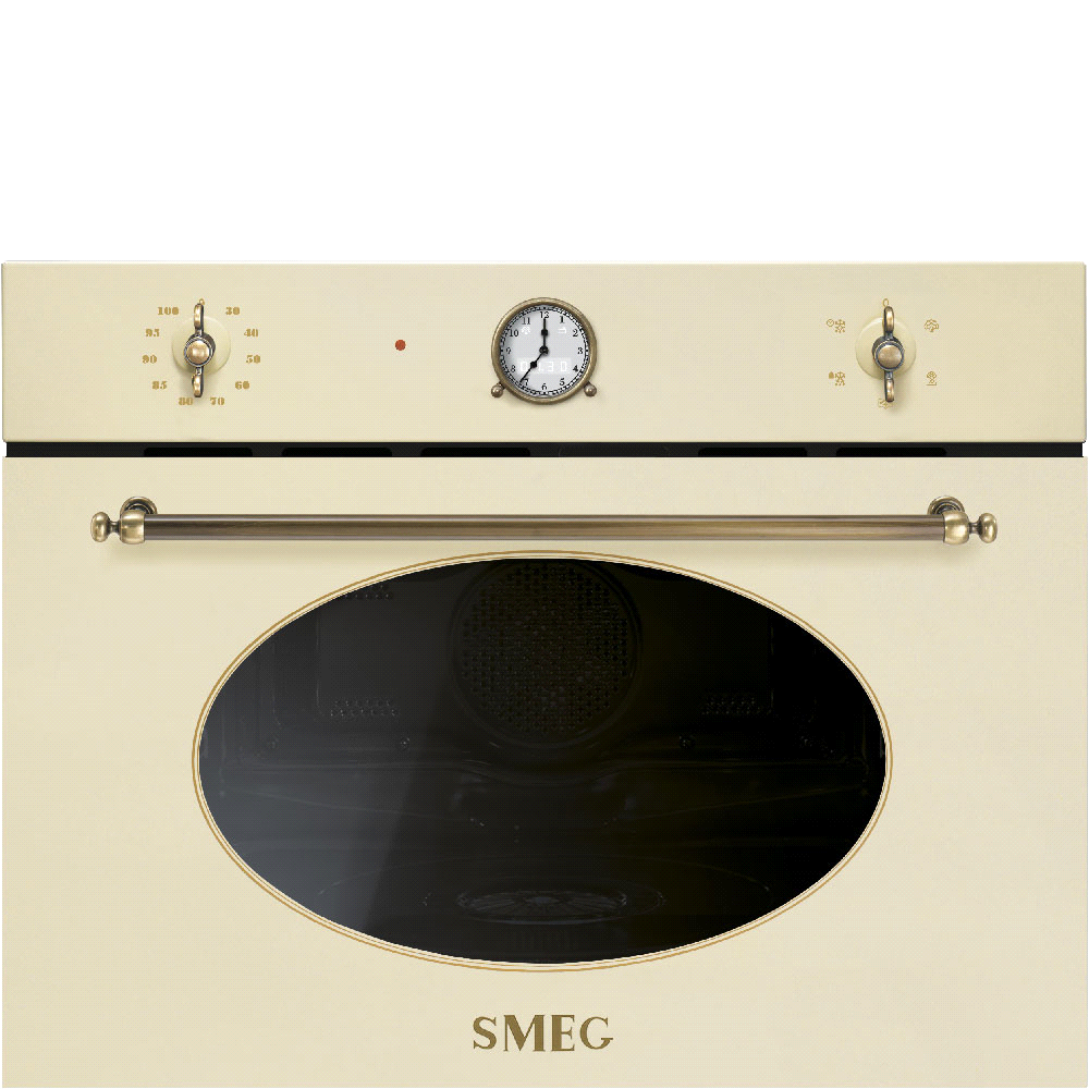 Urządzenie do gotowania na parze, wysokość: 45 cm, zegar analogowy, zawiasy Silent Close, pojemność netto: 41 l EAN13: 8017709217198 WZORNICTWO / OBSŁUGA Kremowy Sterowanie za pomocą pokręteł z