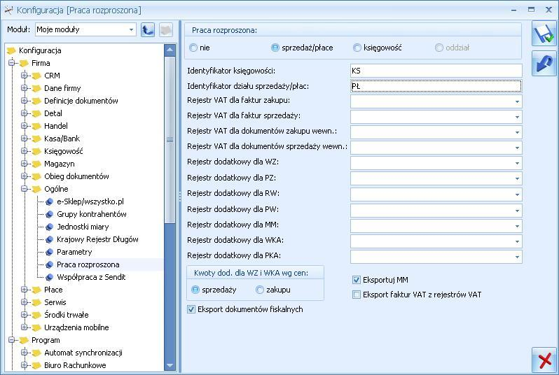 13 Przenoszenie list płac za pomocą pracy rozproszonej W programie jest możliwość przeniesienia list płac za pomocą pliku XML z bazy, na której prowadzone są kadry i płace do innej bazy w celu ich