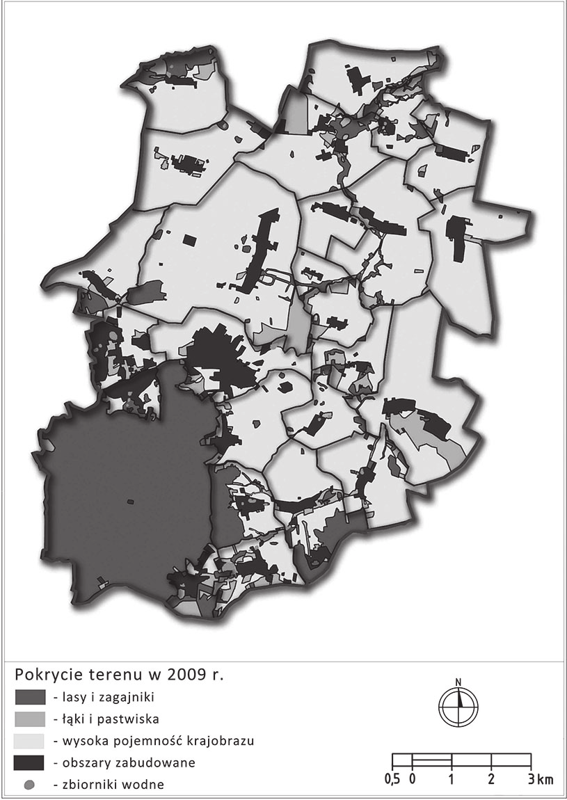 Rozkład przestrzenny pokrycia terenu gminy Sobótka w kontekście oceny