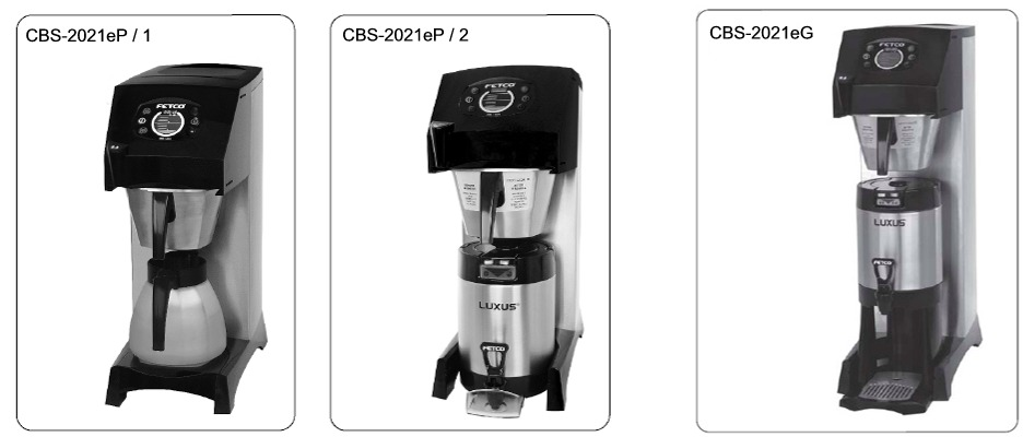 I. OPIS I CECHY WYRÓŻNIAJĄCE Zaparzacze przelewowe CBS-2021eP i CBS-2021eG, są naszymi najmniejszymi przedstawicielami nowej technologii parzenia kawy, nazwanej parzeniem impulsowym - PULSEBREW,