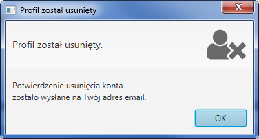 nieodwracalną. Jeżeli jesteśmy pewni że chcemy usunąć profil, używamy przycisku Usuń.