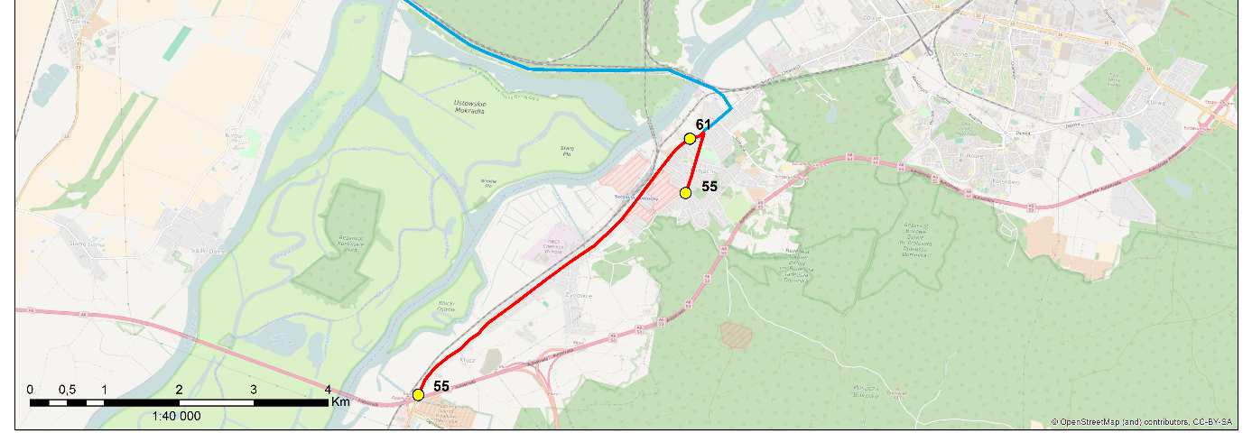 6.6. Analiza zmian w istniejącym układzie komunikacyjnym Wariant 6 linii tramwajowej Szybkiego Tramwaju Szczecińskiego został poprowadzony w korytarzu poprowadzonym na osiedle Podjuchy w rejon