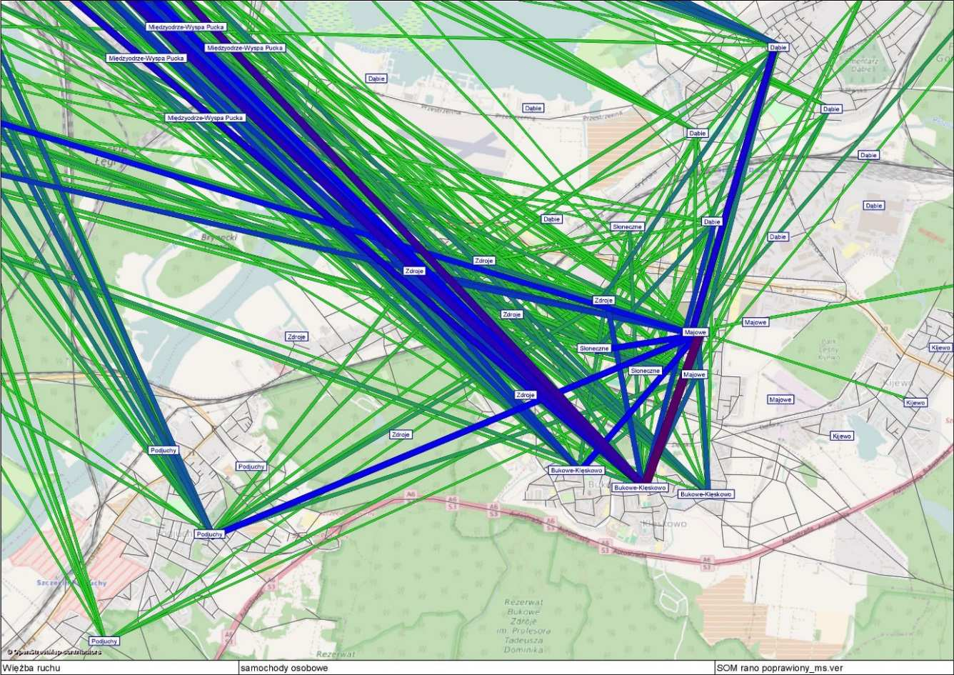 (w tym także do i z Centrum miasta), a także przemieszczenia wewnętrzne na Prawobrzeżu, nie zawierają natomiast przejazdów rozpoczynających się i kończących poza obszarem Prawobrzeża, w tym także