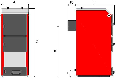 2.1 Podstawowe wymiary kotła Rys. 2 Schemat poglądowy MINI 2.2 DANE TECHNICZNE Nazwa Jednostka HEITZ MINI 8 Moc kotła kw 8 Zakres temperatury o C 65 90 Maksymalne ciśn.