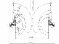 Duży zakres odchylania ramion nośnych oraz ergonomiczny design umożliwiają bezproblemowe podnoszenie pojazdów zarówno z krótkim, jak i dużym rozstawem osi.