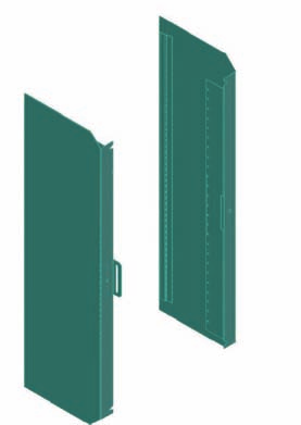 Typ BPZ-SP-MSW umożliwia montaż osłon na ścianach bocznych MSW Materiał: blacha stalowa, malowana proszkowo w kolorze RAL 7035, grubość 1mm