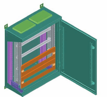 Możliwe konfiguracje rozdzielnic IP 54 systemu Profi+ Montaż osprzętu na ramie głównej rozdzielnicy BP (bez użycia BPZ-MSW) Osłony czołowe montuje się na kątownikach BPZ-FPS (zamawiane oddzielnie)