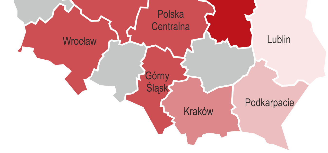 ), przy czym udział pięciu głównych regionów w całkowitej podaży nieznacznie się zmniejszył z 90% do 88% w ciągu ostatniego roku.