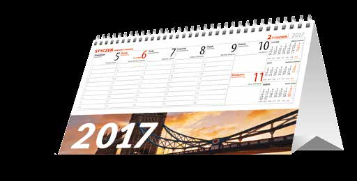 Kalendarz biurkowy Kalendarz biurkowy domek z tygodniowym kalendarium łączonym
