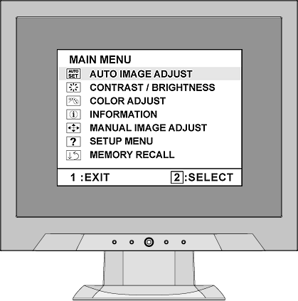 Regulacja obrazu Do regulowania wyświetlanych na ekranie monitora elementów sterujących OSD służą przyciski na przednim panelu sterowania.