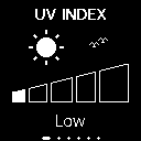 UV index (Indeks UV) Na tym ekranie wyświetlany jest aktualny indeks promieniowania UV. Czujnik zegarka ASUS VivoWatch automatycznie wykrywa intensywność promieniowania UV w pobliżu użytkownika.