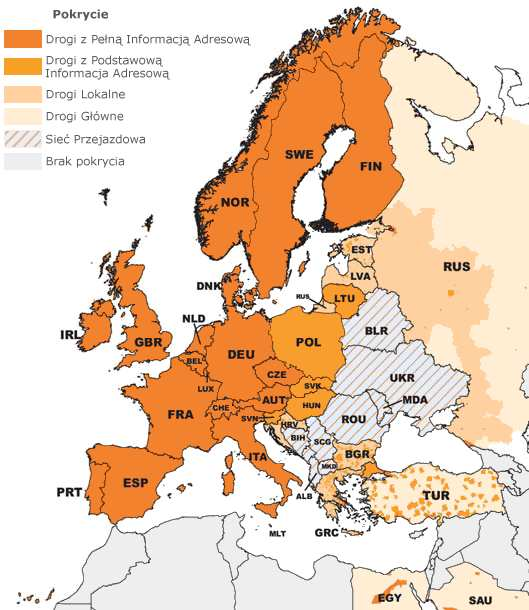 2. MultiNet Europa szczegółowa mapa Europy: Dane ogólne: