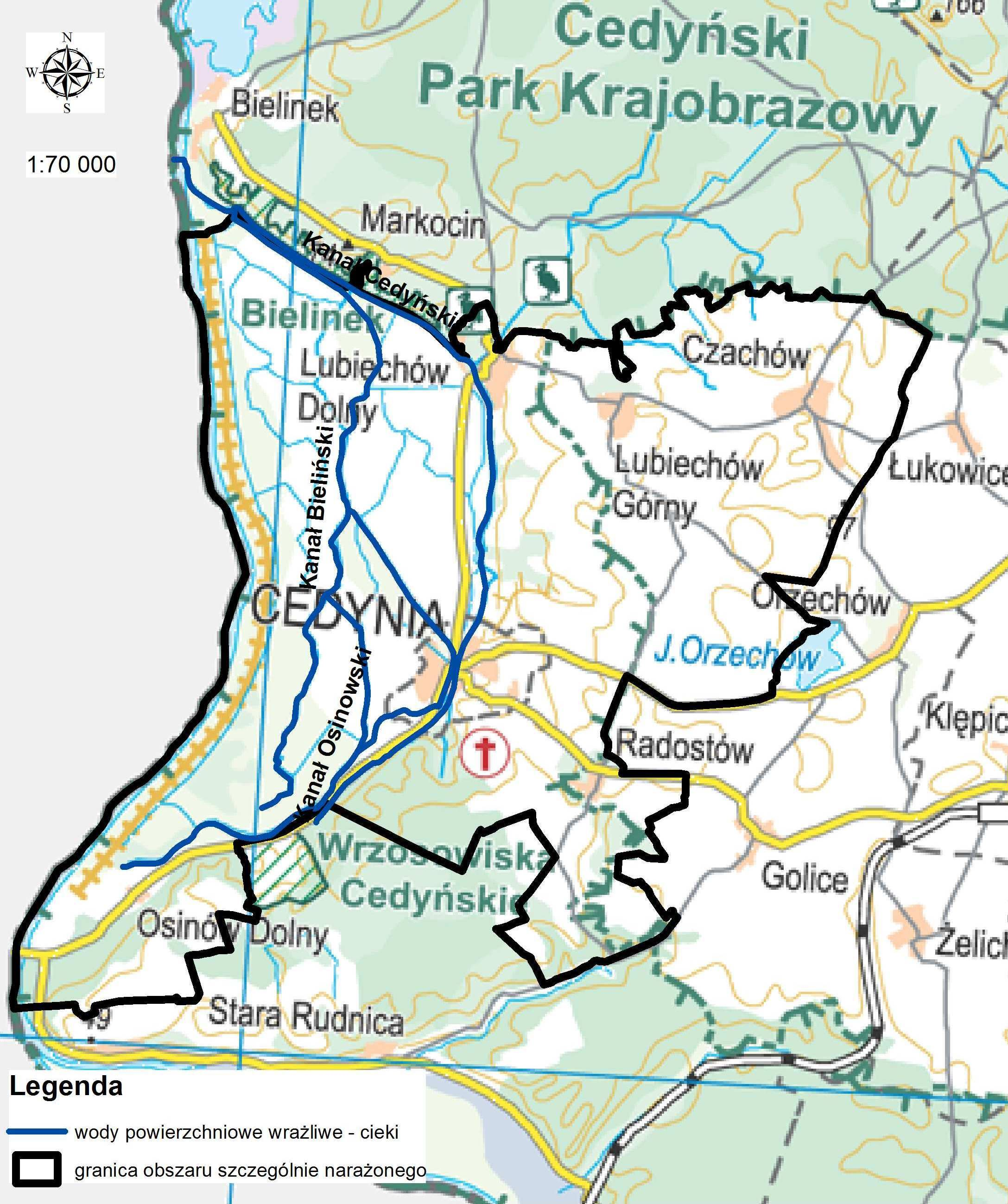 Załącznik Nr 1 do Rozporządzenia Nr 5/2015 Mapa poglądowa wód wrażliwych