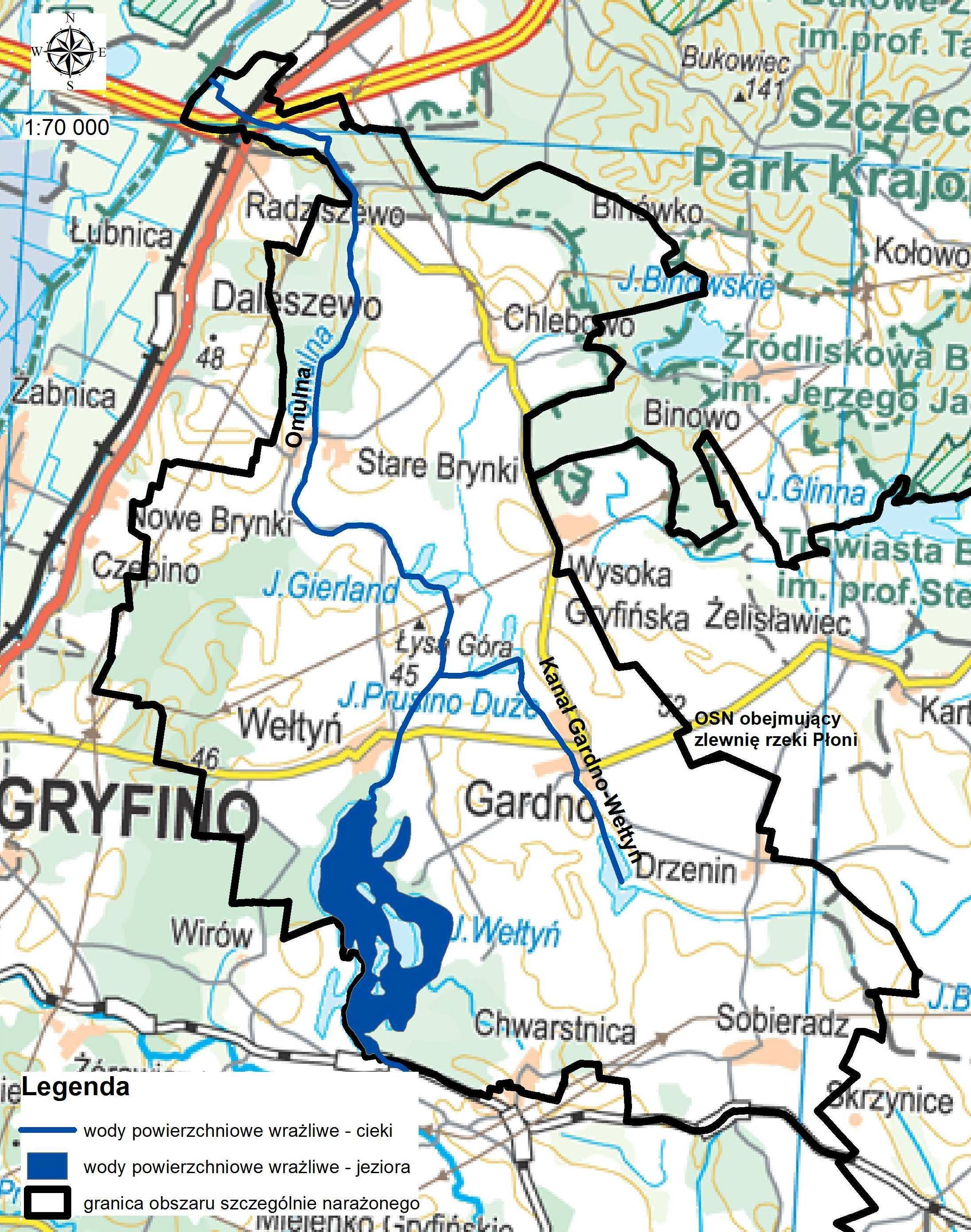 Załącznik Nr 4 do Rozporządzenia Nr 5/2015 Mapa poglądowa wód wrażliwych i obszaru szczególnie