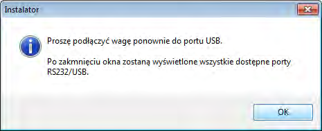 komputera za pomocą przewodu USB A/B o długości nie