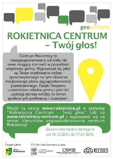 (nr 12/197) i ulotka informująca o geoankiecie rozsyłana do mieszkańców drogą pocztową Konsultacje społeczne dotyczyły kierunków zagospodarowania obszaru