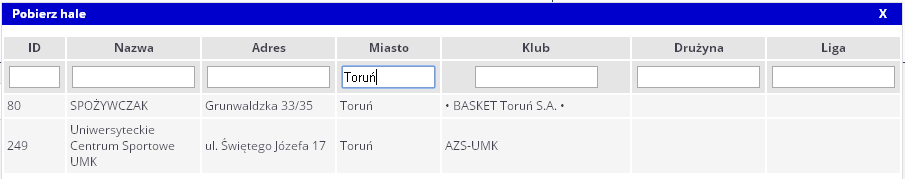 ZGŁOSZENIE HALI DO DRUŻYNY: 1. Po zalogowaniu wchodzimy do sekcji ROZGRYWKI -> E-ZGŁOSZENIA (KLUBY). 2.