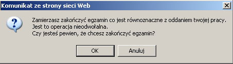 Komunikat dotyczący potwierdzenia zakończenia egzaminu Po zakończeniu egzaminu