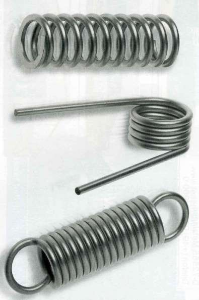 Rodzaje sprężyn śrubowych a) sprężyna naciskowa b)
