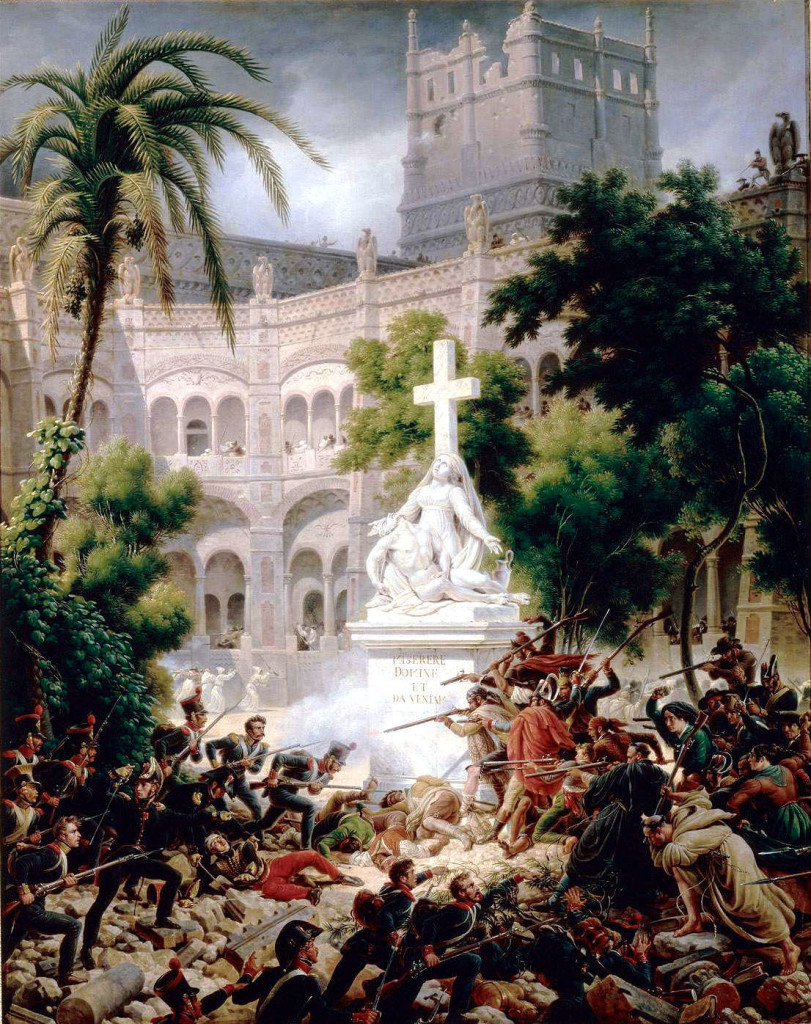 Il. 3. Atak na klasztor Santa Engracia, 8 lutego 1809 roku na obrazie Louisa-Françoisa, barona Lejeune, źródło: http://commons.wikimedia.