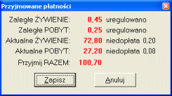 Ponieważ w dniu 5 stycznia uregulowano część zaległości, program zaprzestał naliczania od nich odsetek, (mimo iż od wpłaty upłynęło 12 dni, kwota odsetek płatności zaległych wciąż wynosi 0.70 PLN).