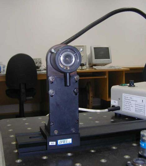 Specjalny program Photonics Laboratory ma za zadanie sterownie pracą kamery CCD, pobieraniem przez nią danych pomiarowych oraz ich przetworzenie w celu