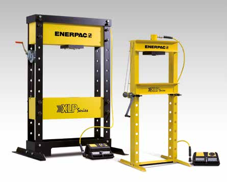 Prasy stołowe i warsztatowe Przedstawione od lewej do prawej: XLP-6XA12G, XLP-6XA11G Żaden warsztat nie poradzi sobie bez niej Pompy z napędem nożnym Serii-XA Prasa XLP z pneumatyczną pompą z napędem