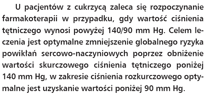 Kryteria wyrównania ciśnienia tętniczego PTD 2016 SBP < 140 mm Hg DBP < 90 mm