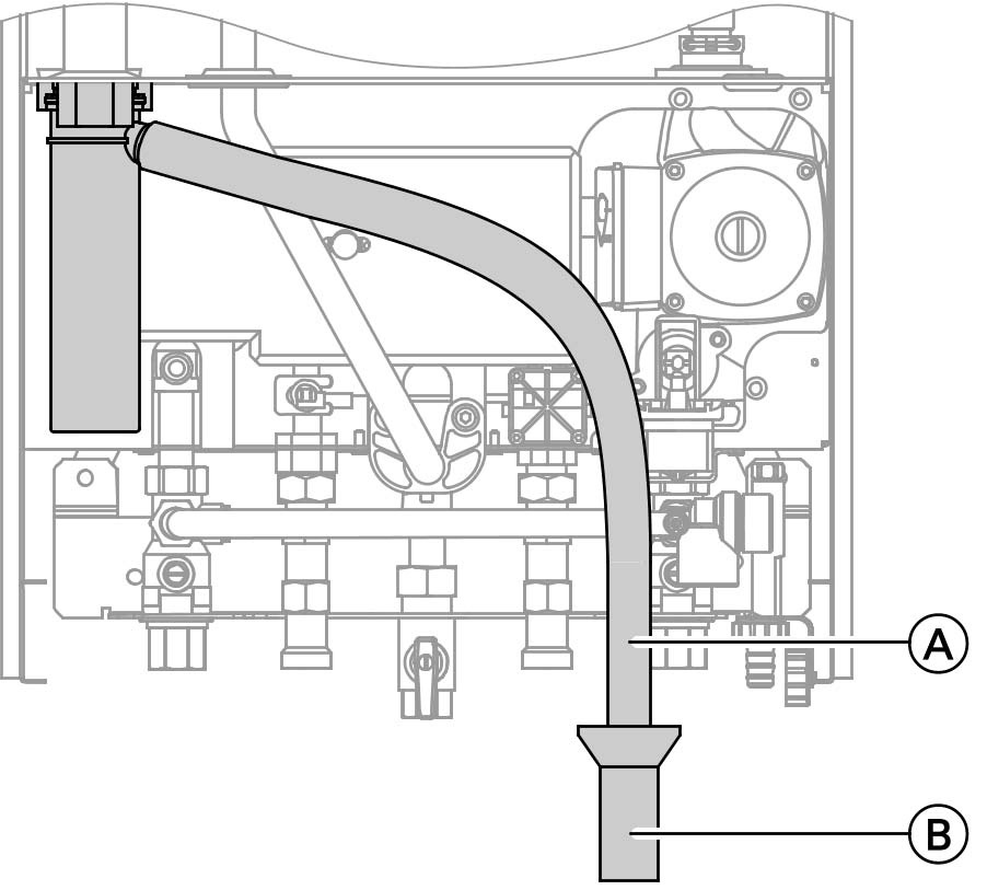Wskazówki projektowe (ciąg dalszy) Vitodens 343 F Cyrkulacja gazowych kotłów dwufunkcyjnych Ze względu na niewielką pojemność wodną płytowych wymienników ciepła przyłączenie przewodów cyrkulacyjnych