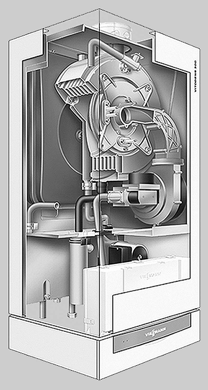 Informacje o wyrobie (ciąg dalszy) Vitodens 300 W 1 Układ regulacji spalania Lambda Pro Control zapewnia ciągłą regulację płomienia, a przez to trwale stabilną jakość spalania i stałą, wysoką