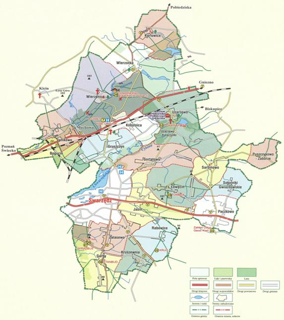 Rysunek 2. Mapa gminy Swarzędz Źródło: Opracowanie na podstawie www.swarzedz.