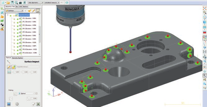 Programowanie na komputerze (poza obrabiarką) PowerINSPECT OMV Pro Pakiet PowerINSPECT OMV Pro firmy Delcam umożliwia realizację na obrabiarkach CNC zadań kontroli i weryfikacji w trybie maszyny