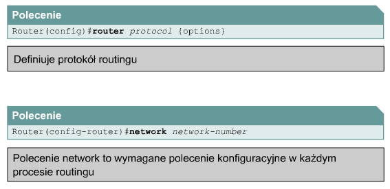 Polecenia router i network