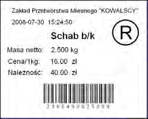 46.2. Tworzenie wzorca etykiety z poziomu programu komputerowego Przykład: Utwórzmy i prześlijmy do wagi wzorzec