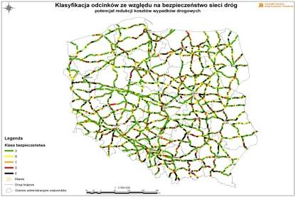 Klasyfikacja odcinków dróg Analiza sieci drogowej pod względem brd CEL: klasyfikacja odcinków dróg ze względu na poziom brd,