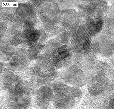 3%) and for the fully processed sample (Δm = 4%) Badania za pomocą TEM Badania za pomocą TEM zostały przeprowadzone dla próbki 4. Średni rozmiar małych, krystalicznych, sferycznych cząstek wynosi ok.