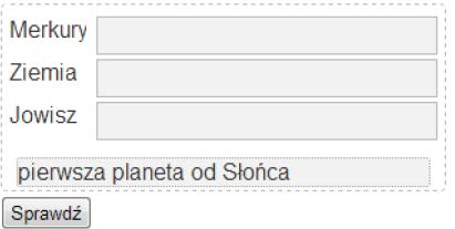 Wyrazy rozsypanki należy oddzielić podwójnym znakiem == (podwójne równa się ).