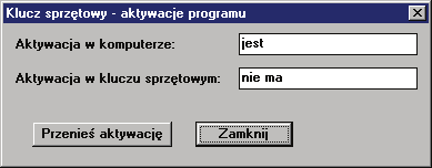 1-10 Okno Monitor aktywacji programu. W kolejnych polach tego okna widoczne są informacje o zainstalowanym egzemplarzu programu, jego użytkowniku oraz typie instalacji i statusie aktywacji.