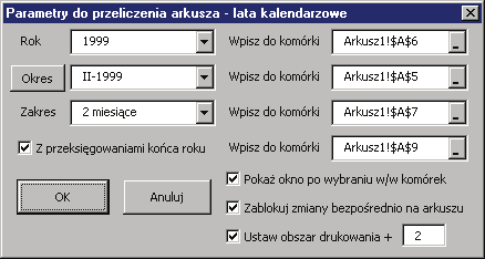 Jeśli adres nie będzie określony, parametr nie będzie wpisywany do arkusza.