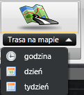 Trasa na mapie Tryb trasy w trybie tym mapa prezentuje trasę przebytą przez wybrane w filtrze pojazdy.