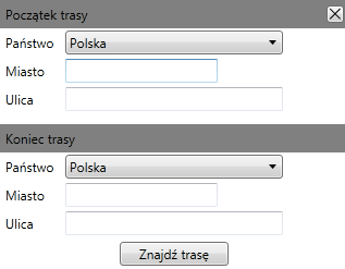 Kliknięcie wyszukanej lub jednej z wyszukanych pozycji spowoduje ustawienie środka mapy na we wskazanym przez użytkownika punkcie.