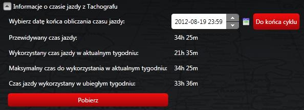 Mechanizmy obliczania pozostałego do wykorzystania czasu jazdy, przetwarzają informacje przekazane z tachografu cyfrowego i poddają je analizie z uwzględnieniem ograniczeń na czas jazdy określonych