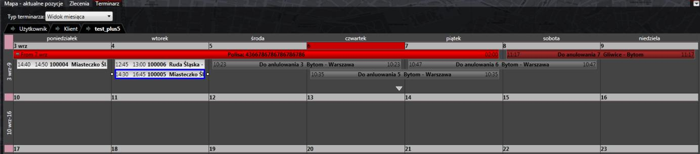Planowanie zleceń z użyciem terminarza Terminarz w systemie Automonitoring pozwala na zaprezentowanie, w formie kalendarza, kilku typów informacji.