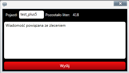 Wysyłanie wiadomości tekstowych w kontekście zlecenia Zlecenia transportowe są bardzo istotnym obiektem, z którym pracuje użytkownik.