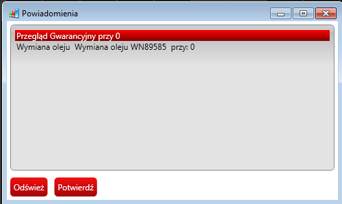 stanu licznika, przy którym ma nastąpić wymiana oleju (stan licznika po którego przekroczeniu ma nastąpić informacja o konieczności wymiany oleju).