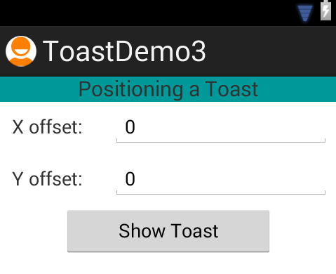 Toast Przykład 3. Układ XML: activity_main.