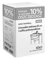 NOVA Ceramika NOVA Zestaw łazienkowy składający się z: Umywalka meblowa z otworem 55 x 45 cm 29006 442,00 25,5 8K (539,00) Szafka stojąca podmywalkowa 55 x 80 x 30 cm Kolor - czereśnia Uwaga: Zakp